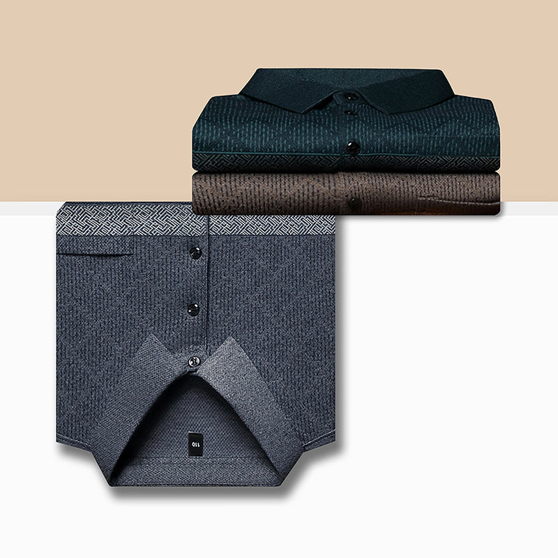 Herren Poloshirt Langarm Strukturiert Modern Berlin