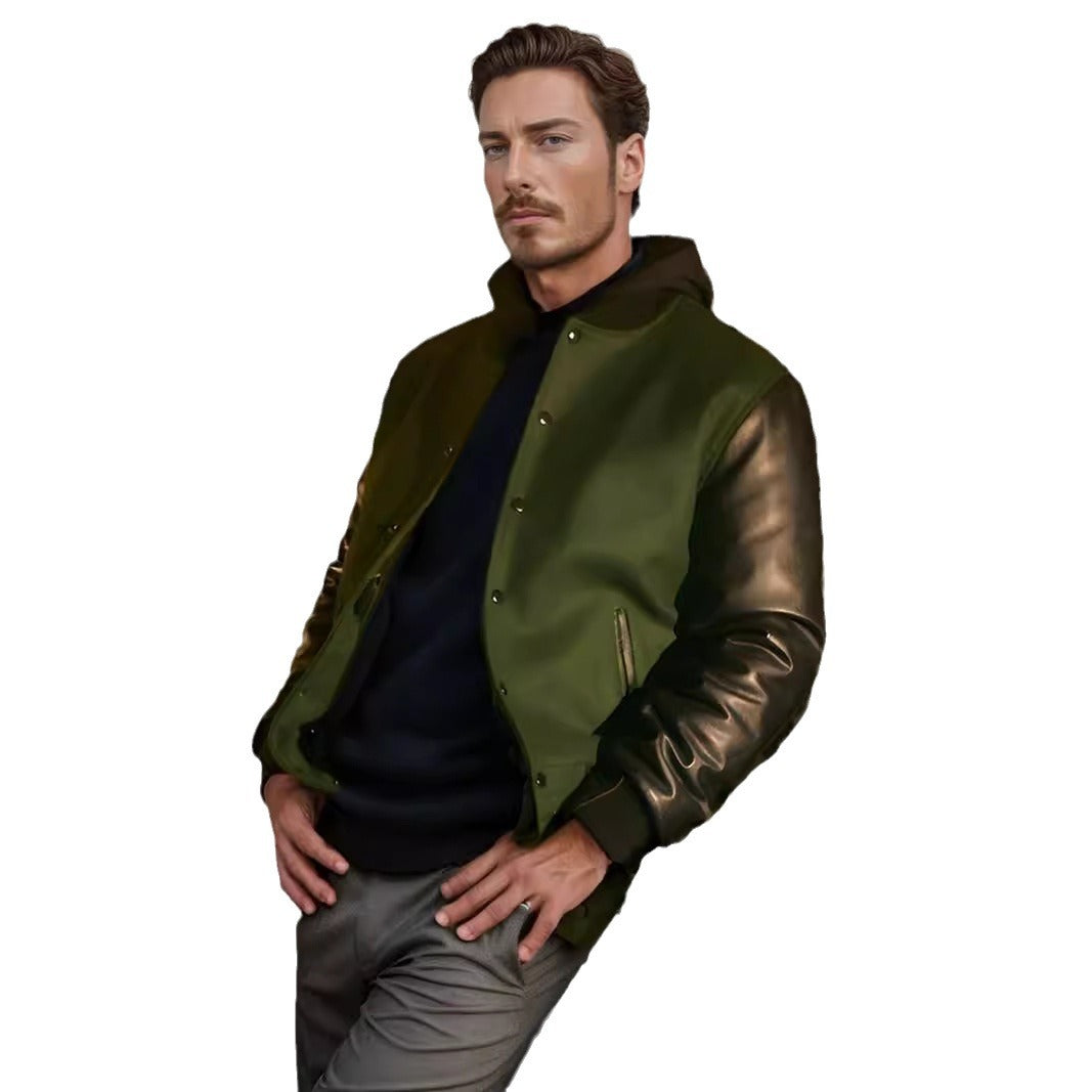 Herren Bomberjacke Modern mit Kontrastärmeln Schlicht