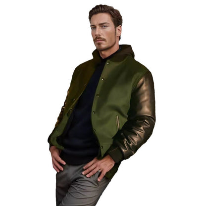 Herren Bomberjacke Modern mit Kontrastärmeln Schlicht