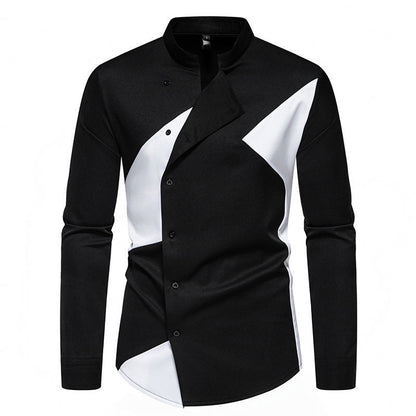 Herren Hemd Asymmetrisch Farbblock Modern Designer