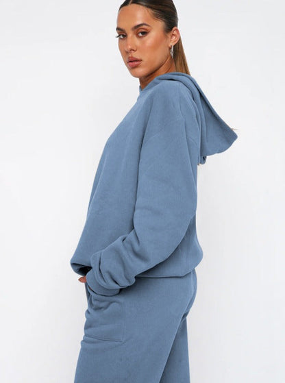 Damen Hoodie Set Oversized Jogger Komplettsatz Warm