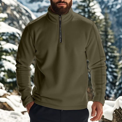 Herren Fleece Pullover Halbzipp mit Reißverschluss Warm