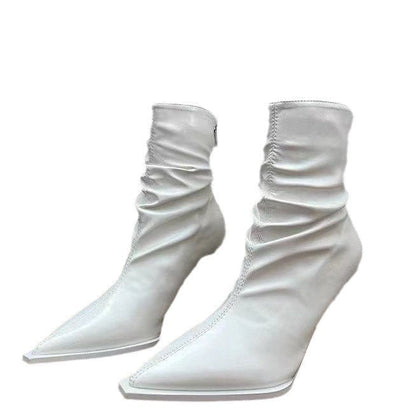 Damen Stiefeletten Elegante Spitze Lässig Schlüpfer