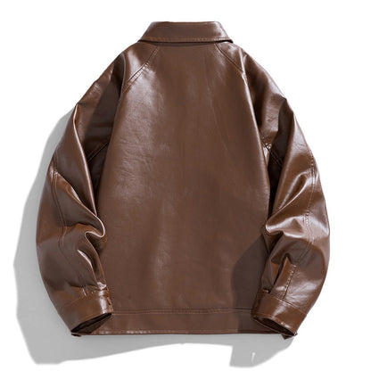 Herren Lederjacke Modern Schnitt mit Patenttaschen