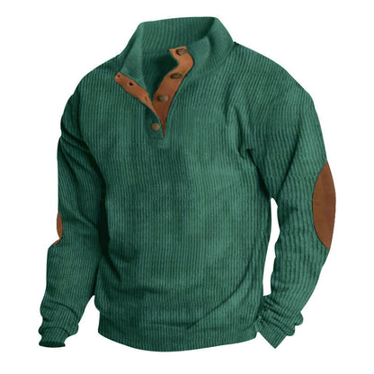 Herren Kapuzenpullover Strukturiert Lederoptik Modern