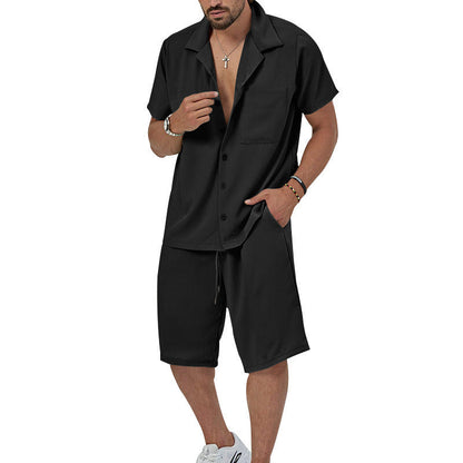 Herren Freizeit-Set Kurzarmhemd lässige Shorts Sommerlich