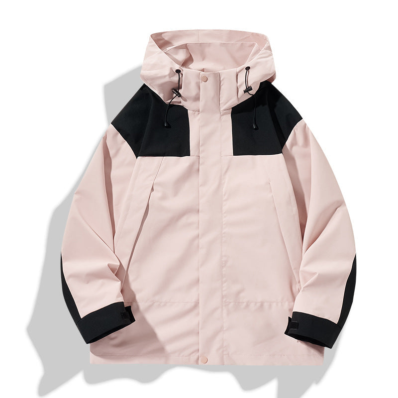 Wasserfeste Herren Windjacke Sportlich Schwarz