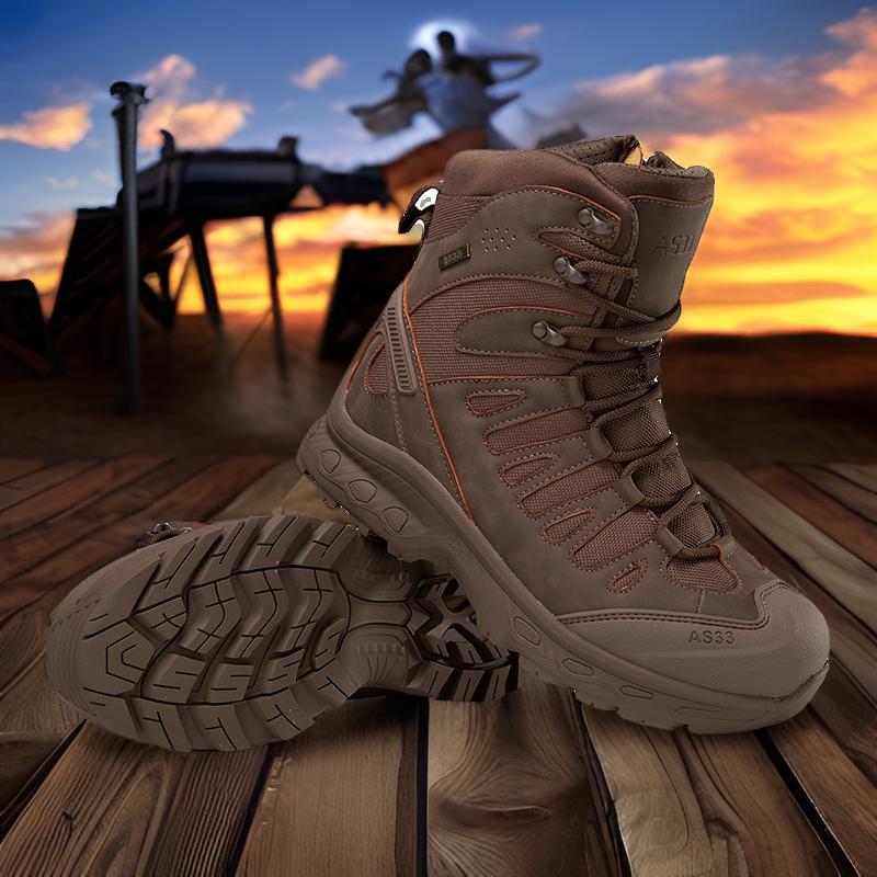 Herren Wanderschuhe Hoch Knöchelschutz Rutschfest Waterproof
