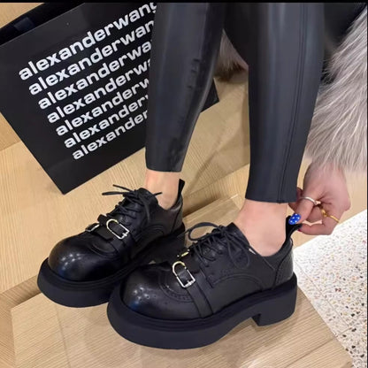 Damen Schnürschuhe Plateau Heel Perforiert Modisch