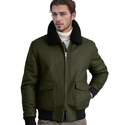 Herren Fleecejacke Warm Stehkragen Taschen Outdoor