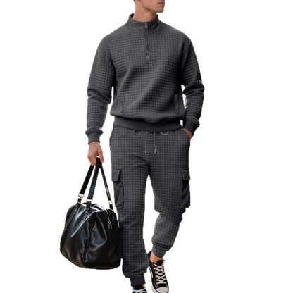 Herren Jogginganzug Sweatshirt Hose Set Sportlich Mit Taschen