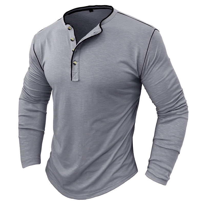 Herren Langarmshirt Komfortabel Mit Knöpfen Modern - BerlinGlamour