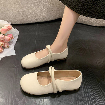 Ballerinas Damen Bequem Riemchen Schuhe Modisch