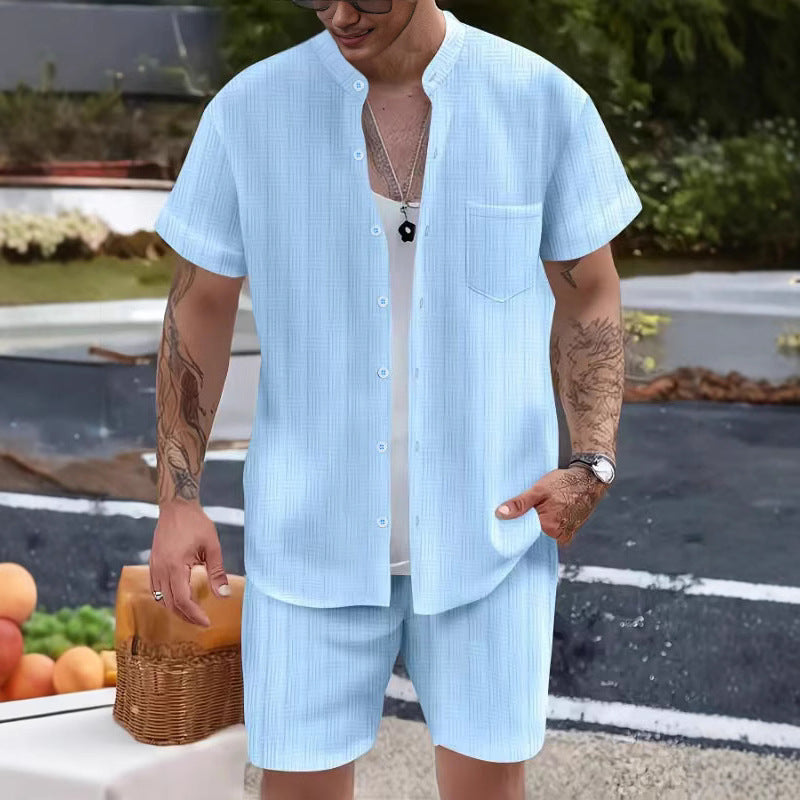 Herren Sommer Outfit Kurzarmhemd und Shorts Set - BerlinGlamour