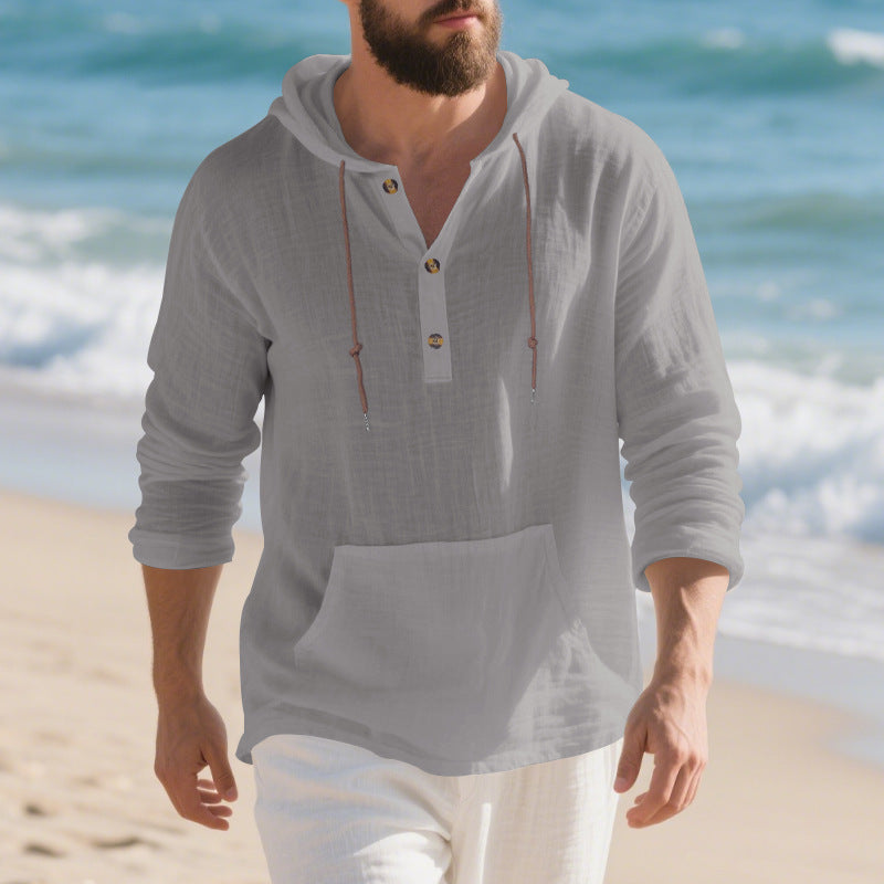 Herren Kapuzenpullover Mit Kängurutasche Sportlich Modern