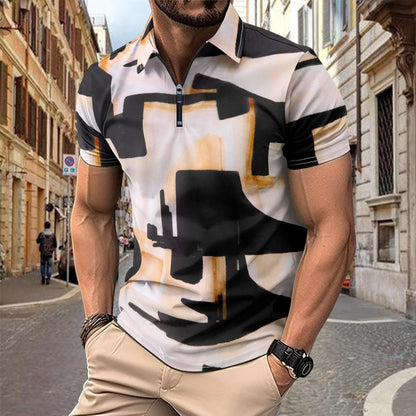 Herren Polohemd Kurzarm Modern mit Grafikdruck - BerlinGlamour