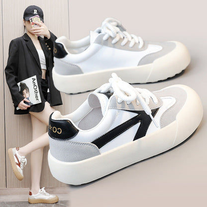 Damen Sneaker Bequem Sportlich Weiß Schwarz - BerlinGlamour