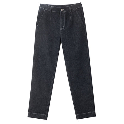 Damen Jeans Weite Bein Hochtaillierte Hosen Modern