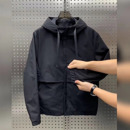 Herren Freizeitjacke mit Kapuzen Kragen und Taschen Sportlich Modern