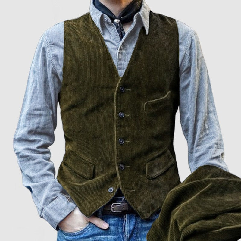 Herren Weste Leder schwarz Modern