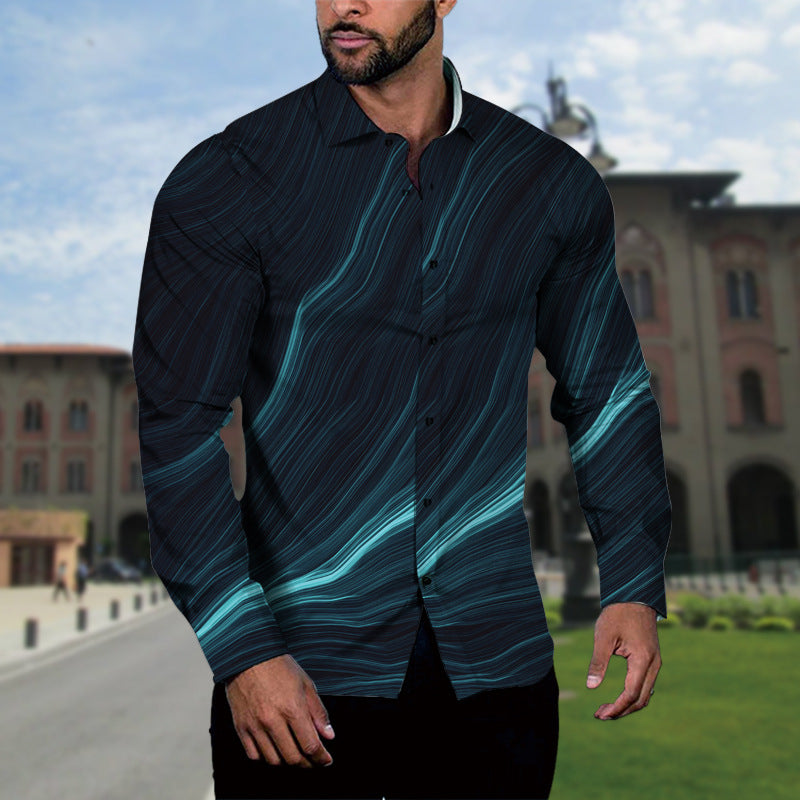 Herren Langarmhemd Boucle Muster Modern Stilvoll