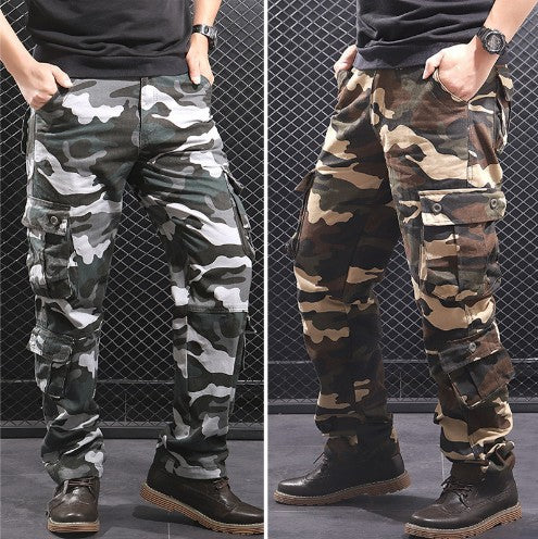 Herren Camouflage-Hose Cargo-Style Vielfach-Taschen - BerlinGlamour