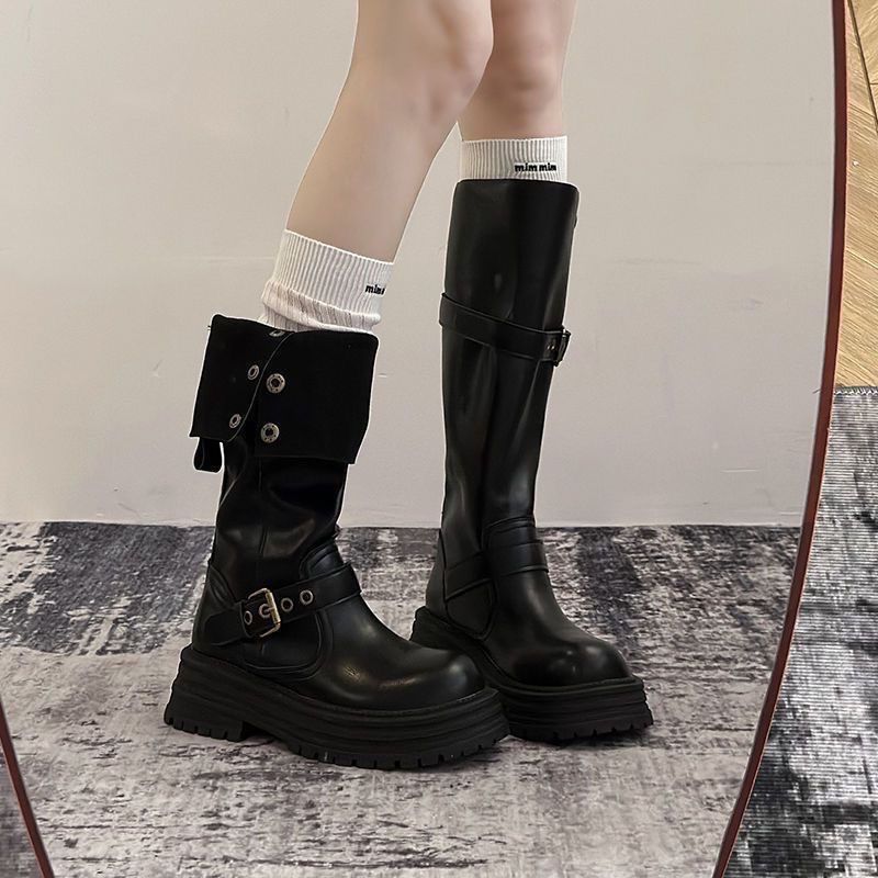 Damen Stiefel Robust Schnalle Riemen Verstellbar Winter