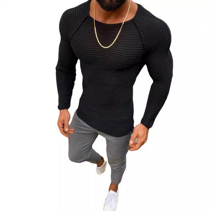 Herren Strickshirt Langarm Elegantes Design