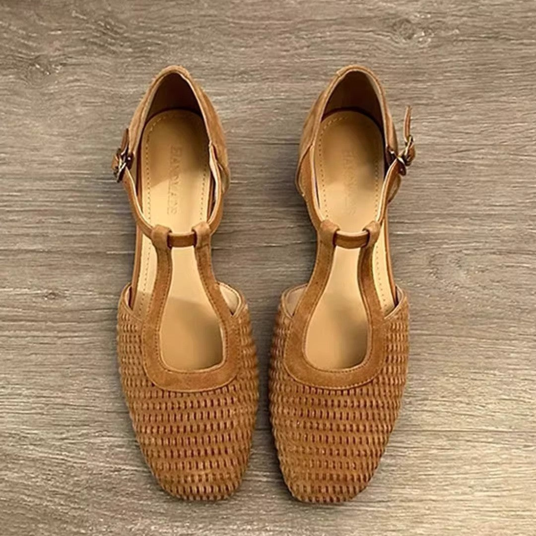 Damen Ballerinas Bequem Flechtmuster Schuhe - BerlinGlamour