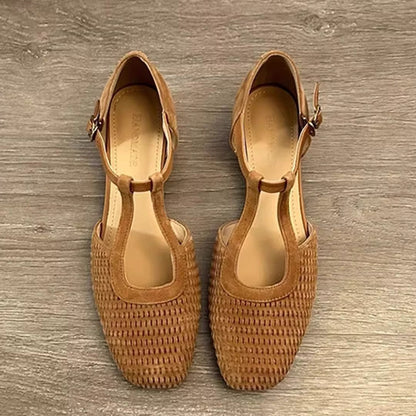 Damen Ballerinas Bequem Flechtmuster Schuhe - BerlinGlamour