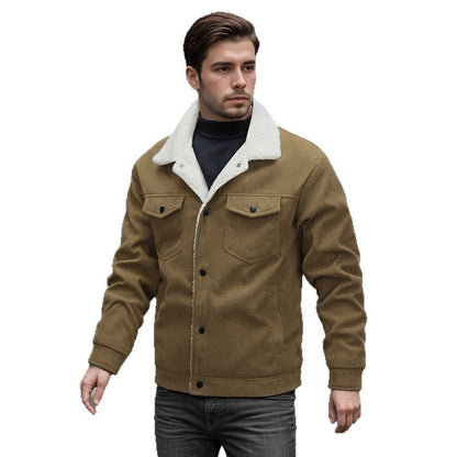 Herren Oberjacke Warm Mit Taschen Modisch