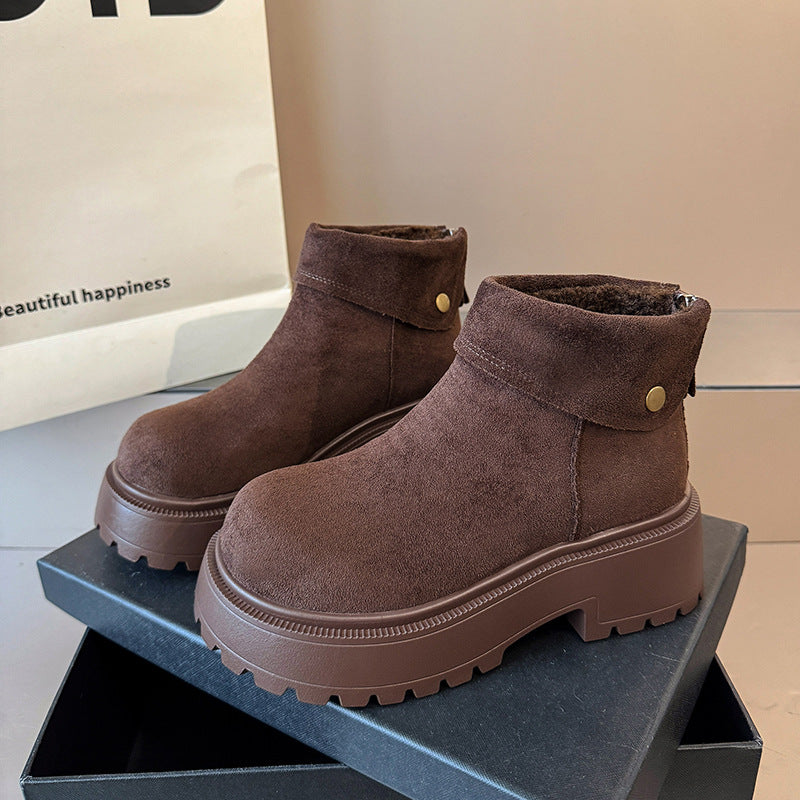 Damen Winterstiefeletten Hochplateau Kuschelig Warm