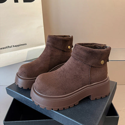Damen Winterstiefeletten Hochplateau Kuschelig Warm