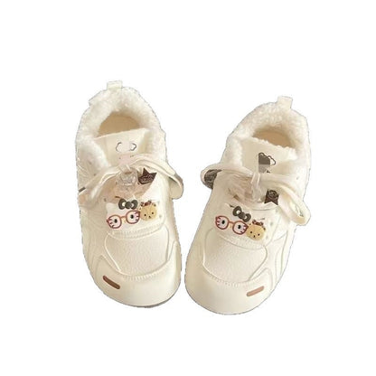 Damen Sneaker Warm Kunstfell Futter Verspielt Modisch