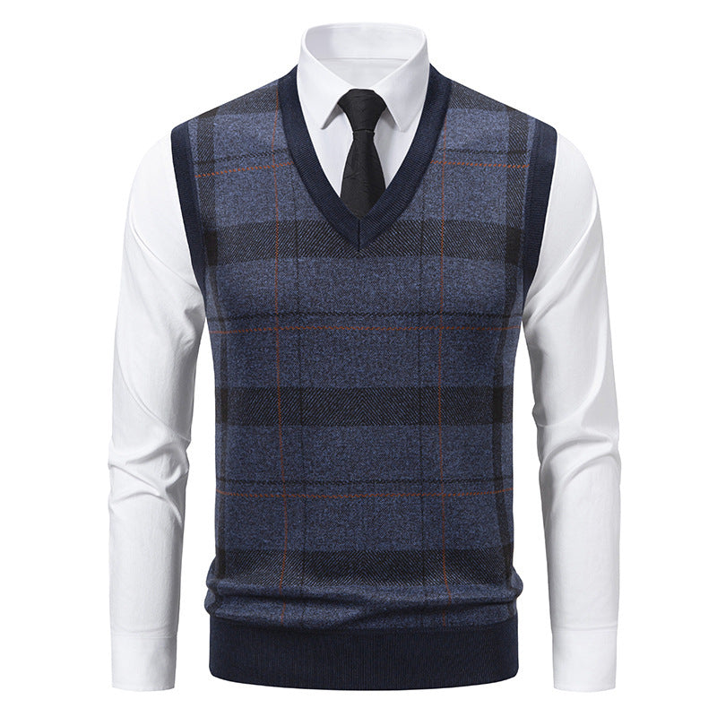 Herren Strickweste Karomuster Modern Trendy