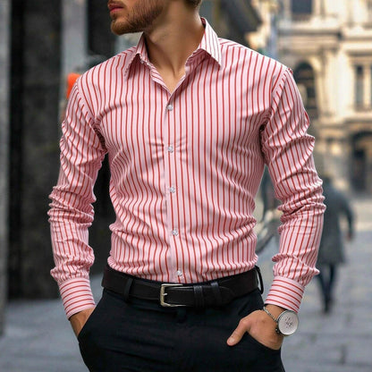 Herren Hemd Modern Streifen Slim Fit