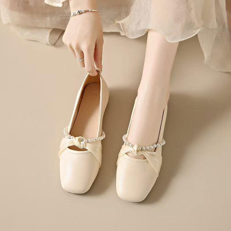 Damen Ballerinas Elegante Perlen Schuhe - BerlinGlamour