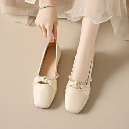 Damen Ballerinas Elegante Perlen Schuhe - BerlinGlamour
