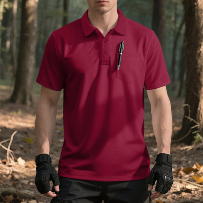 Herren Polo-Shirt atmungsaktiv mit Brusttasche Sportlich Modern