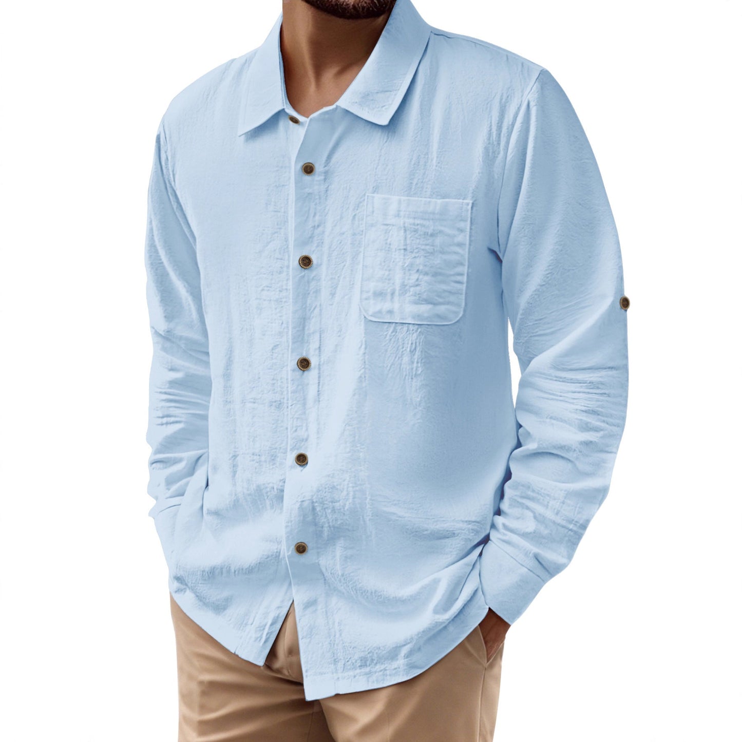 Herren Hemdjacke Elegante Lässige Casual