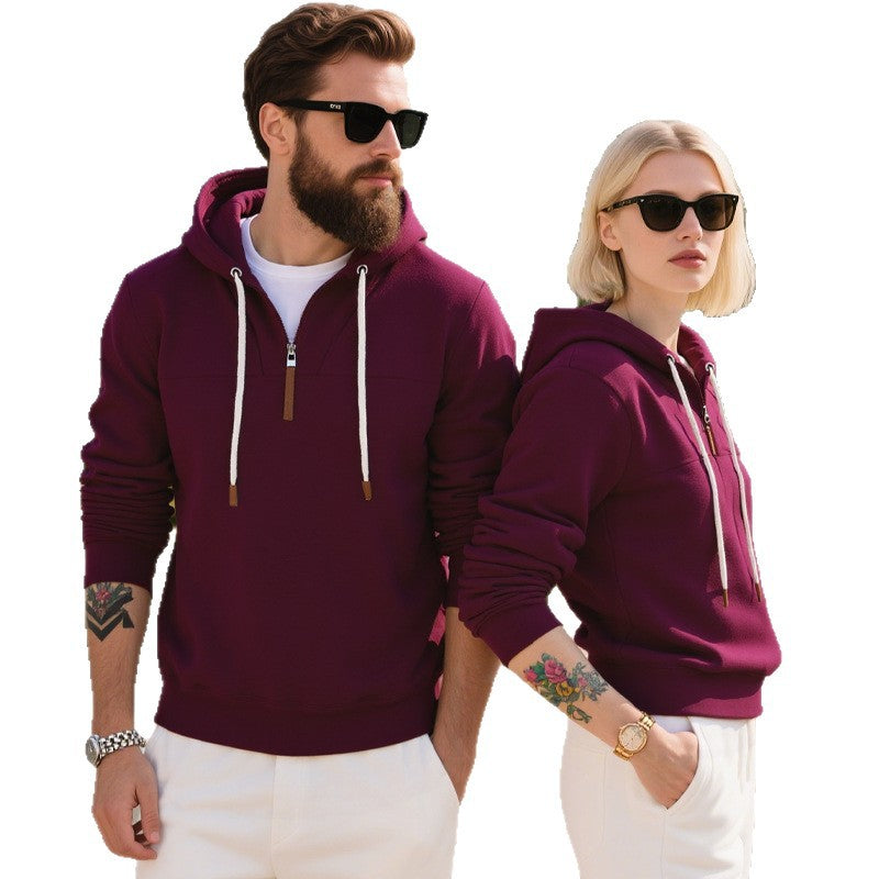 Herren Fleece Hoodie Modern mit Reißverschluss Kängurutasche