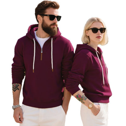 Herren Fleece Hoodie Modern mit Reißverschluss Kängurutasche