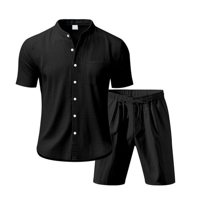 Herren Sommer Outfit kurzärmliges Hemd elastische Shorts