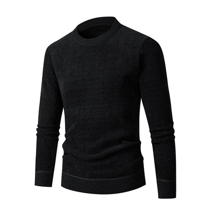 Herren Strickpullover Zopfmuster Hochkragen Winterwarm
