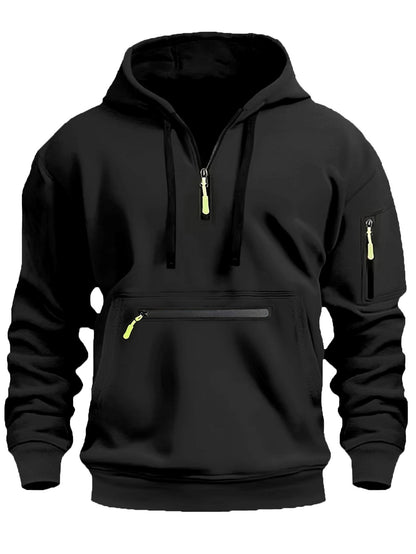 Herren Kapuzenpullover Modern mit Reißverschluss Taschen