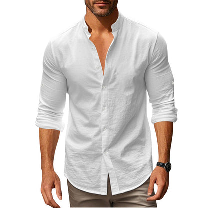 Herren Langarm-Shirt Modern mit Knöpfen