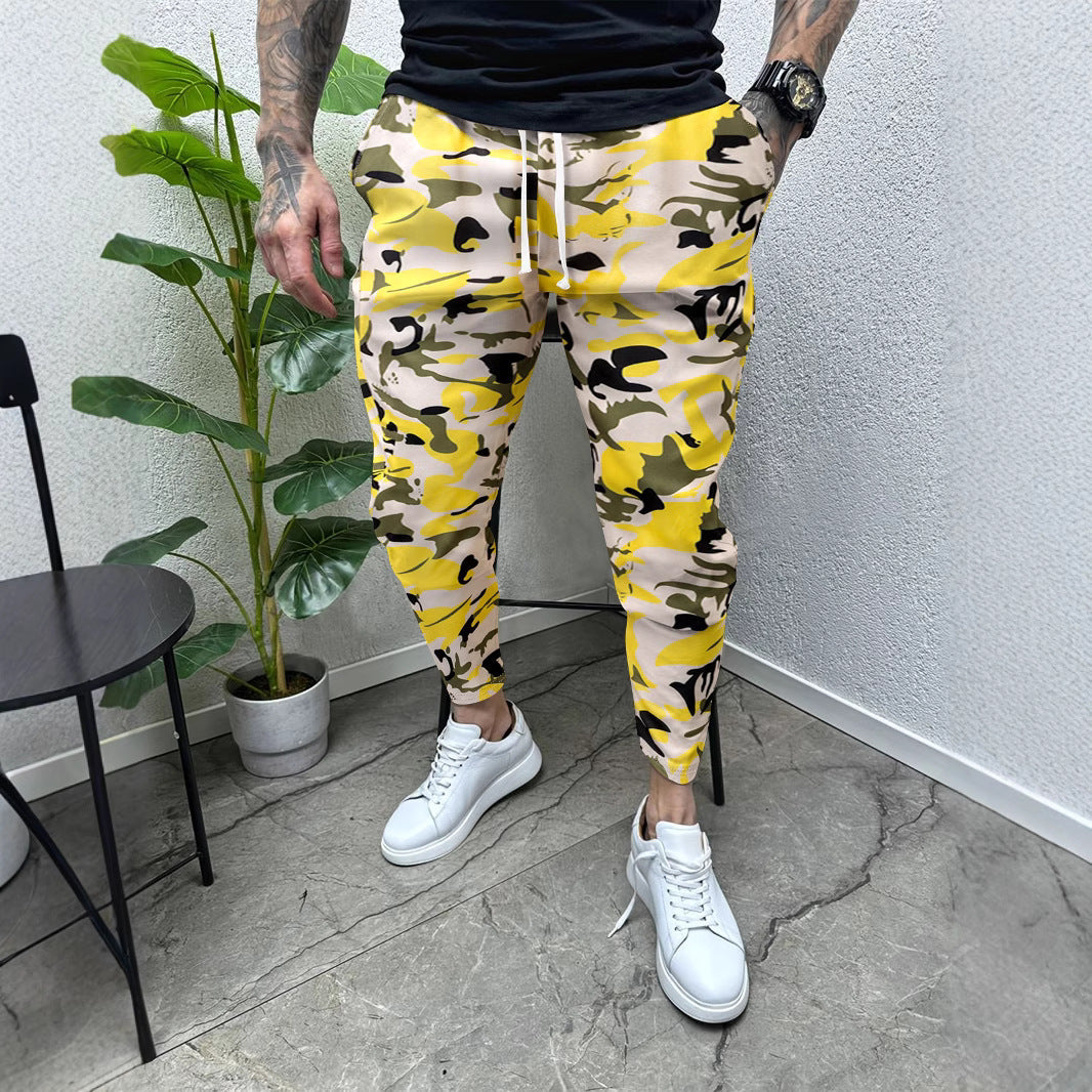 Herren Jogginghose Camouflage Elastisch Mit Taschen