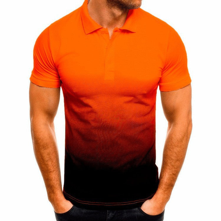 Herren Poloshirt Atmungsaktiv Modern Farbverlauf Sommer
