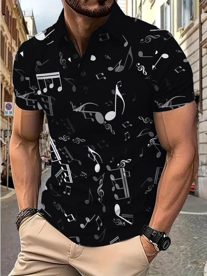 Herren Poloshirt Musik Druck Berlin Style