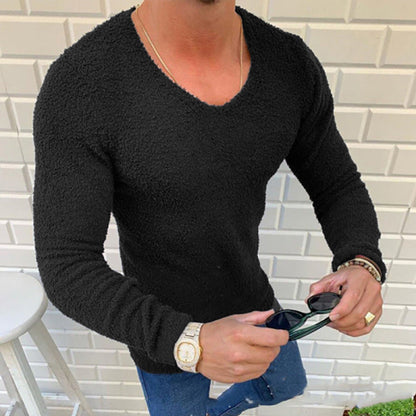 Herren Pullover Kuschelig V-Ausschnitt Soft